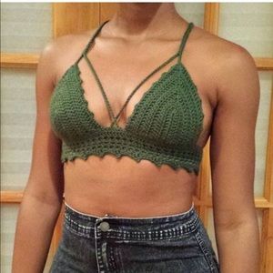 Handmade Festival crochet top 💚